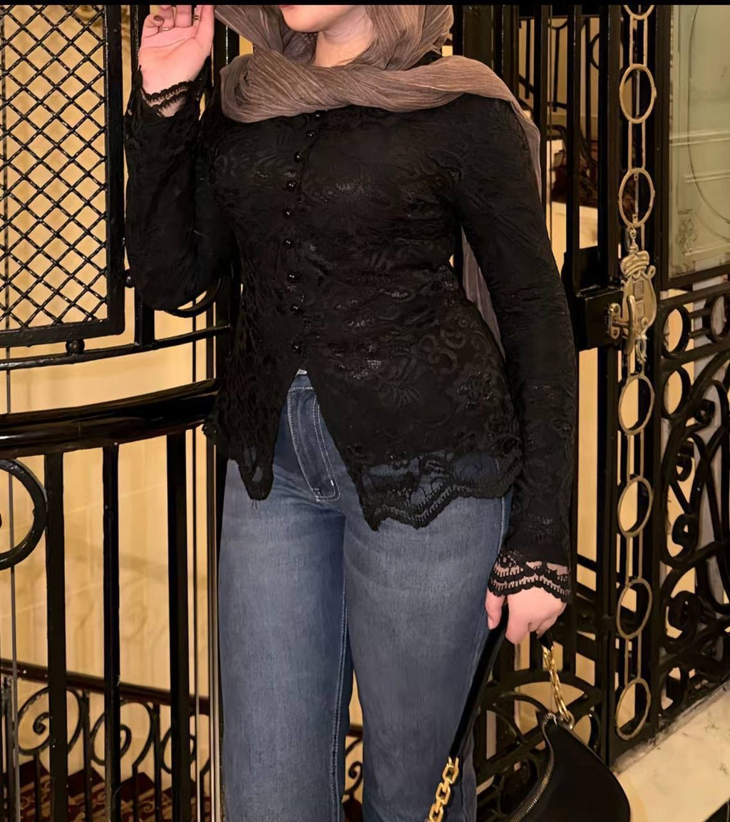 Black toull blouse