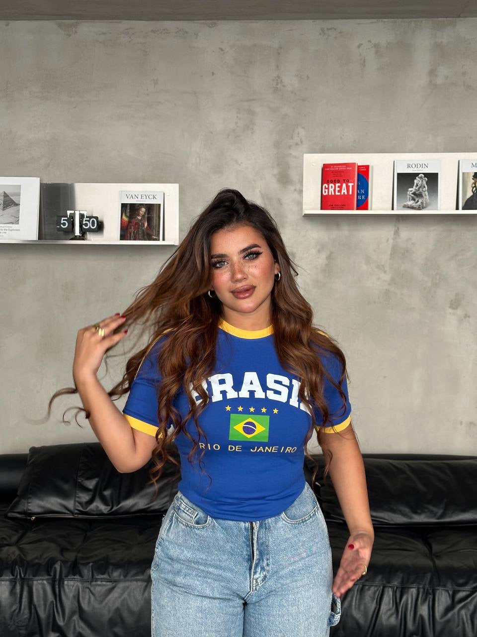 Blue brasil top