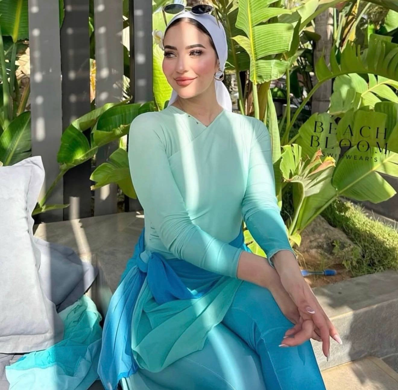 Sky blue burkini