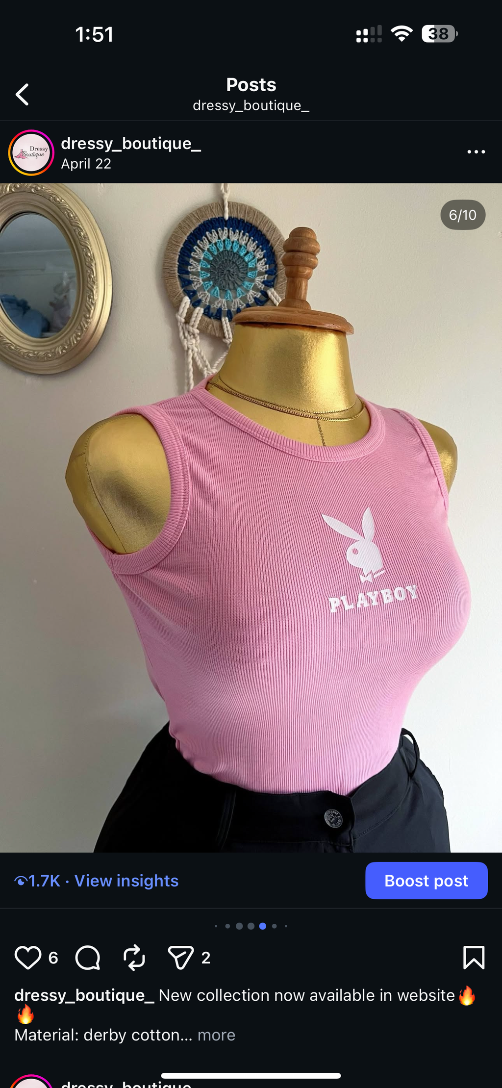 Printed cut top