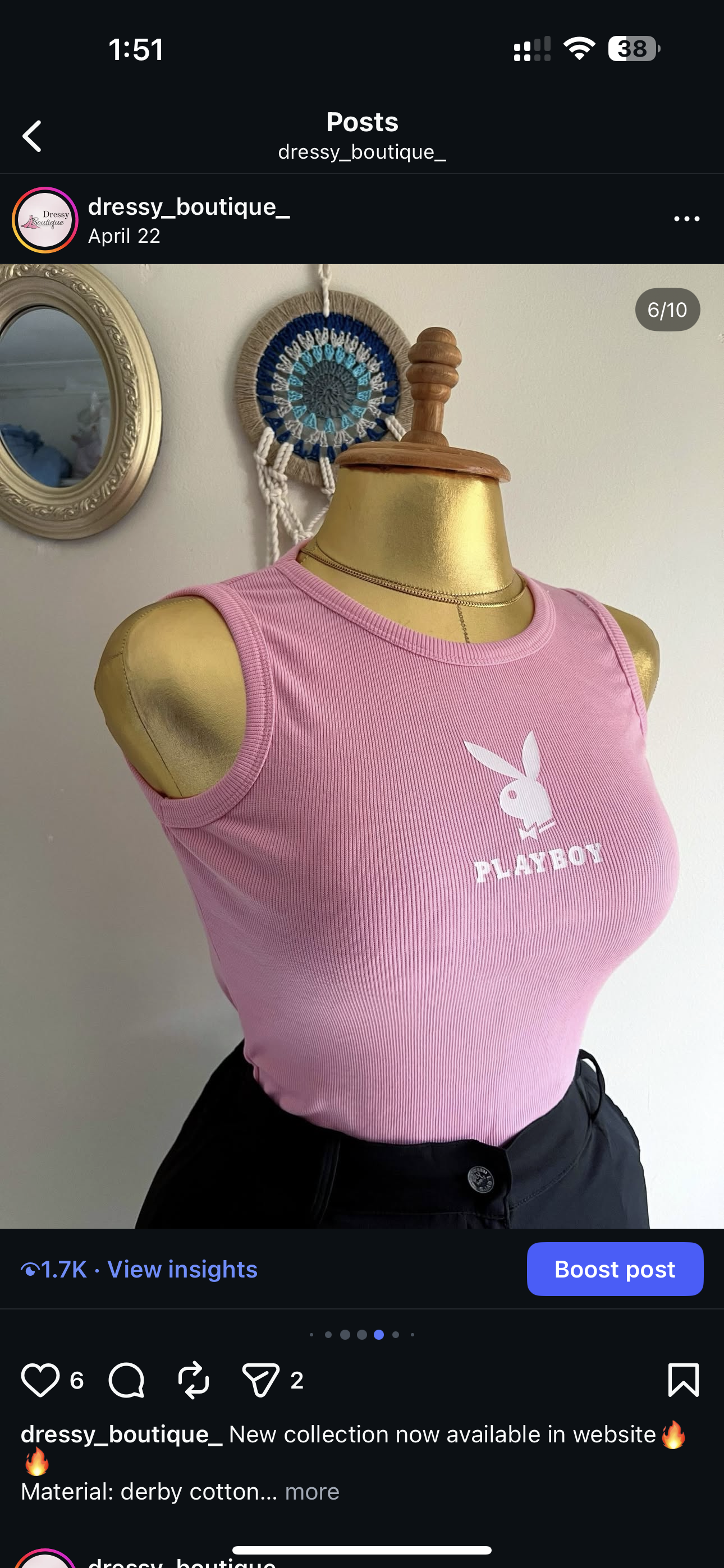 Printed cut top