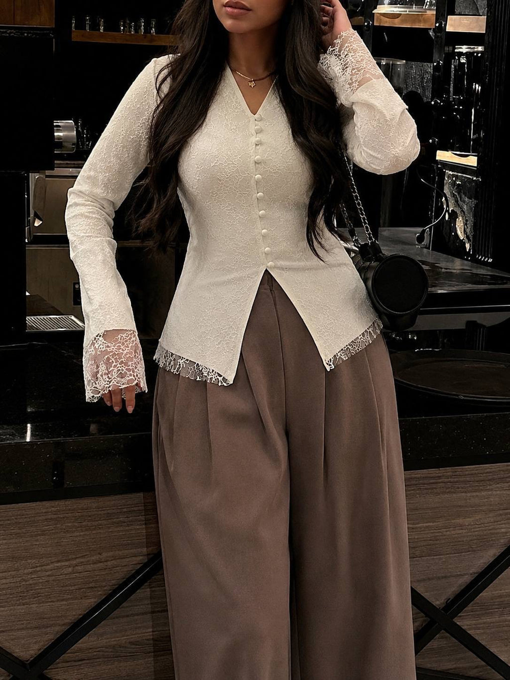 White toull blouse