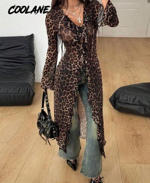 Long ruffles cardigan