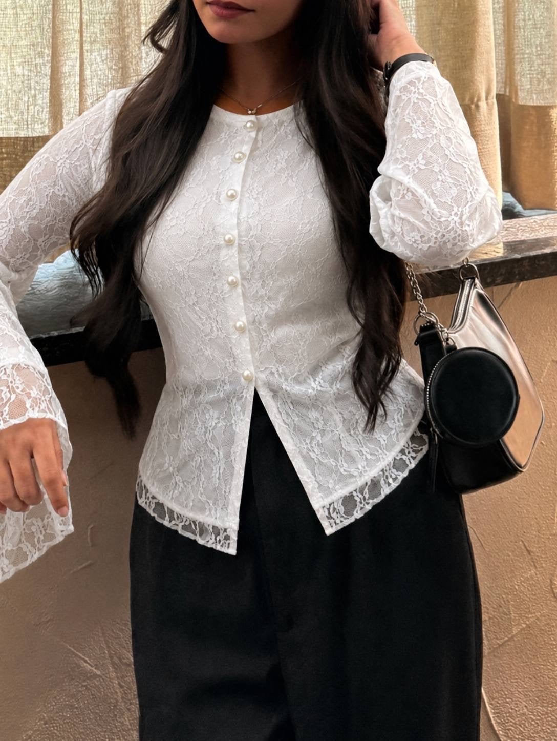 White toull blouse