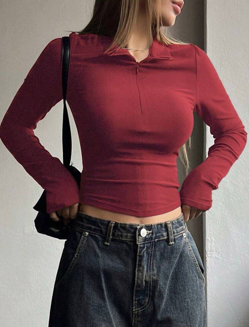 Zipper lycra top