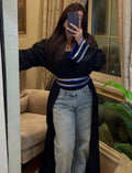 Navy blue caftan