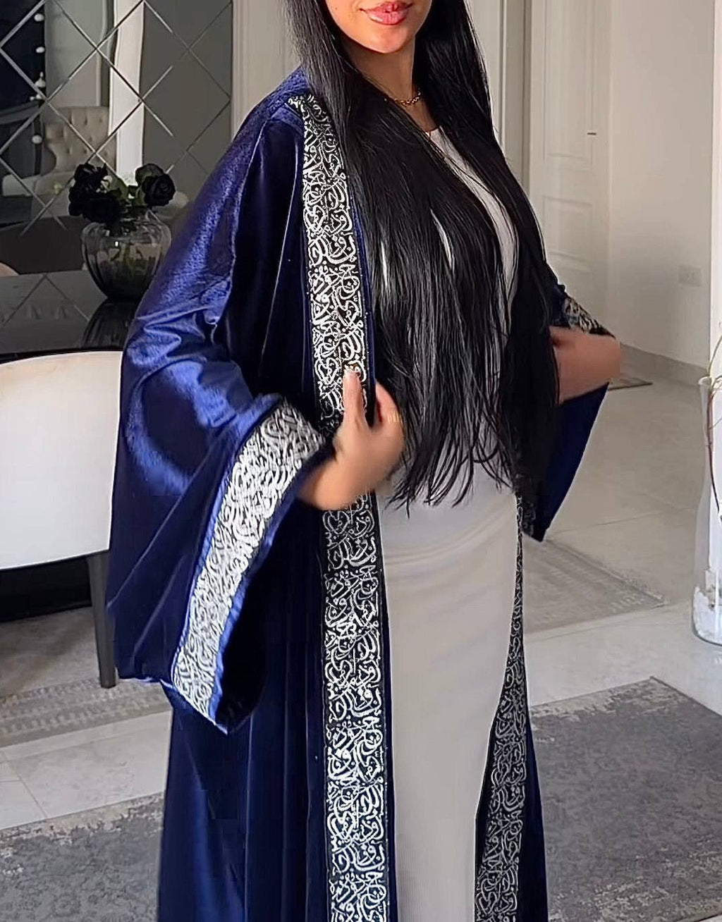 Navy blue caftan