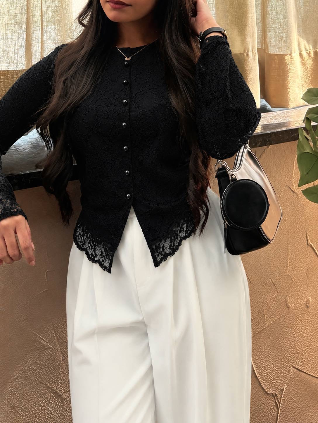 Black toull blouse