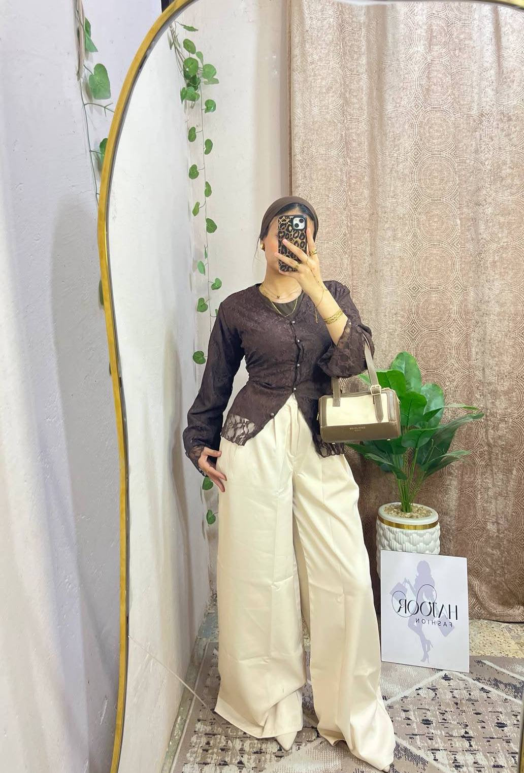 Brown toull blouse