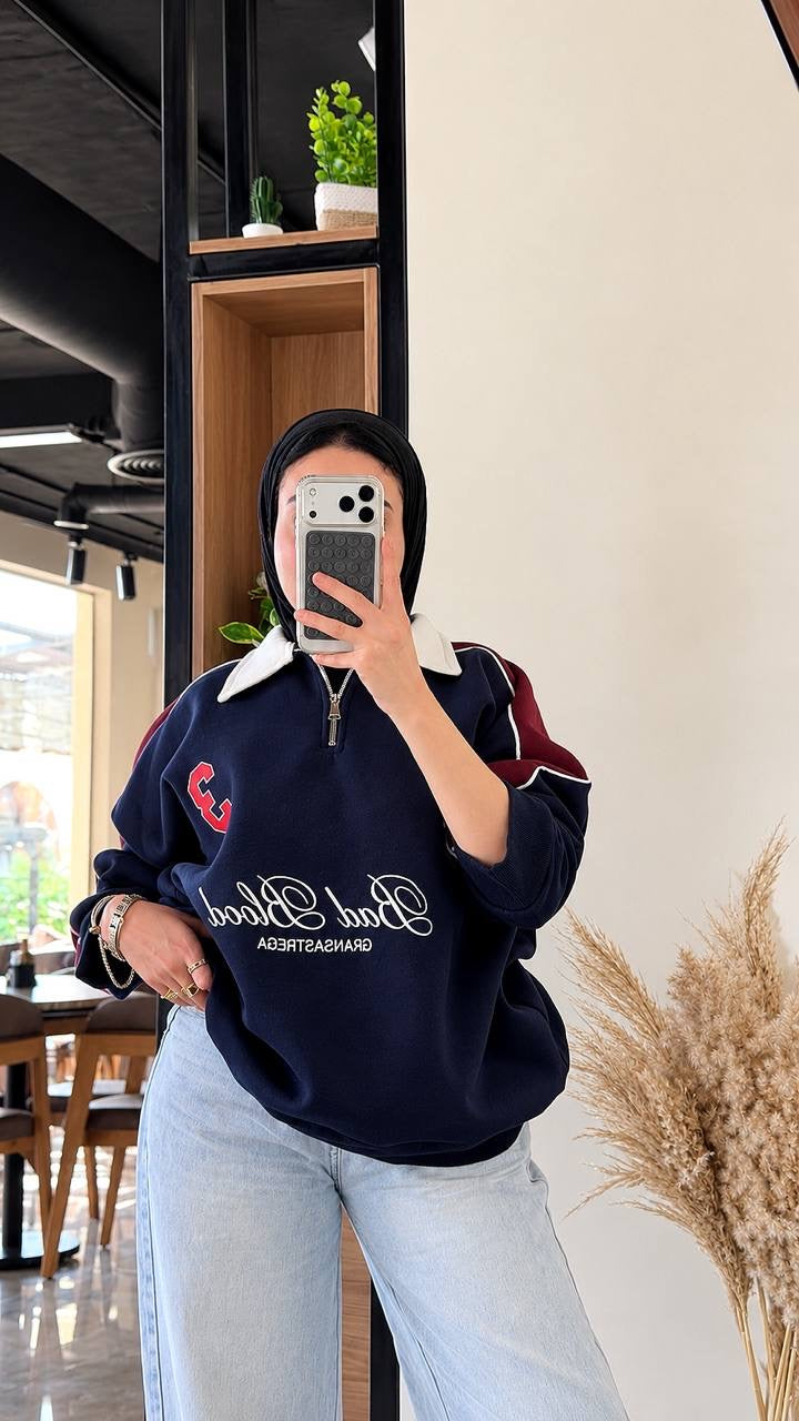 Half zipper sweetshirt