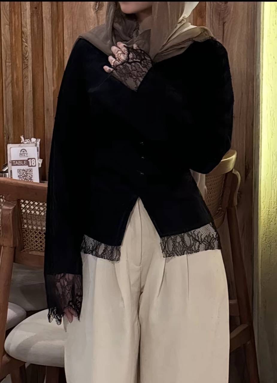 Black toull blouse