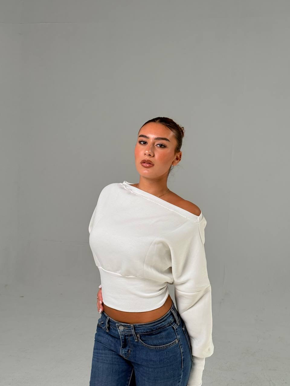 Off shoulder hoodie