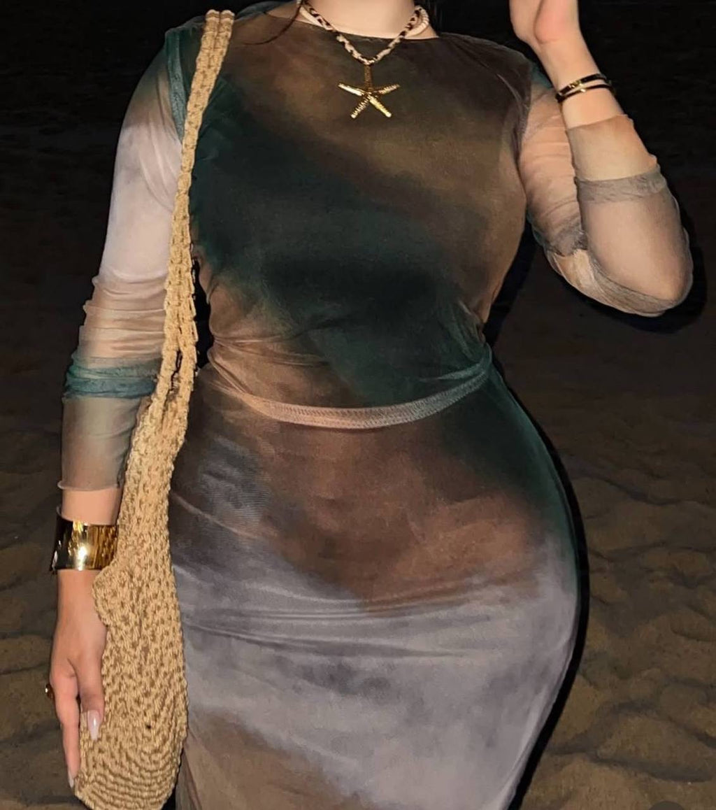 Brown toull dress