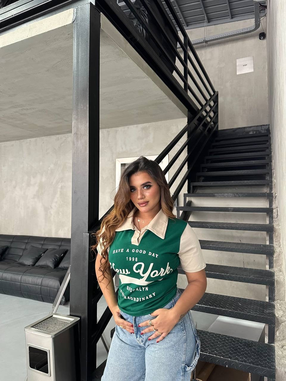 Green basic shirt