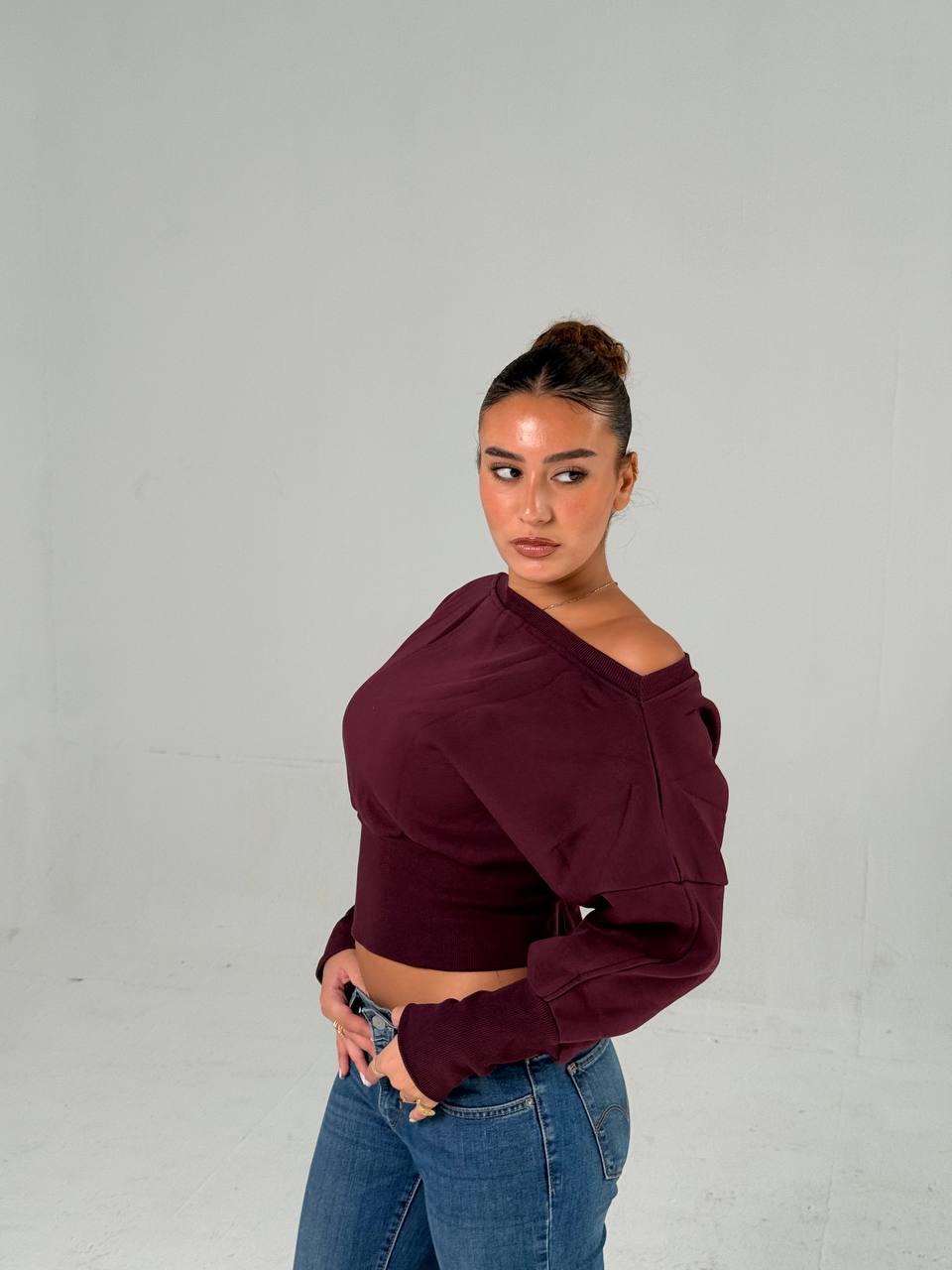 Off shoulder hoodie