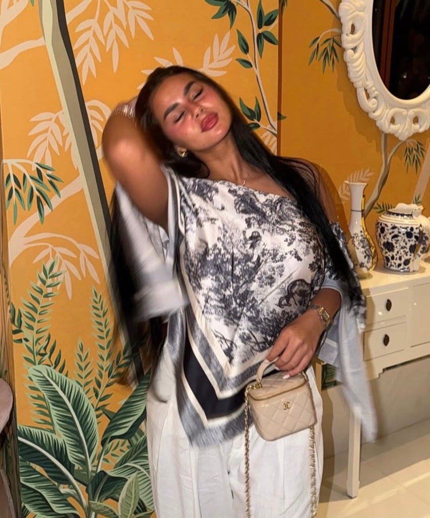 Satin scarf top