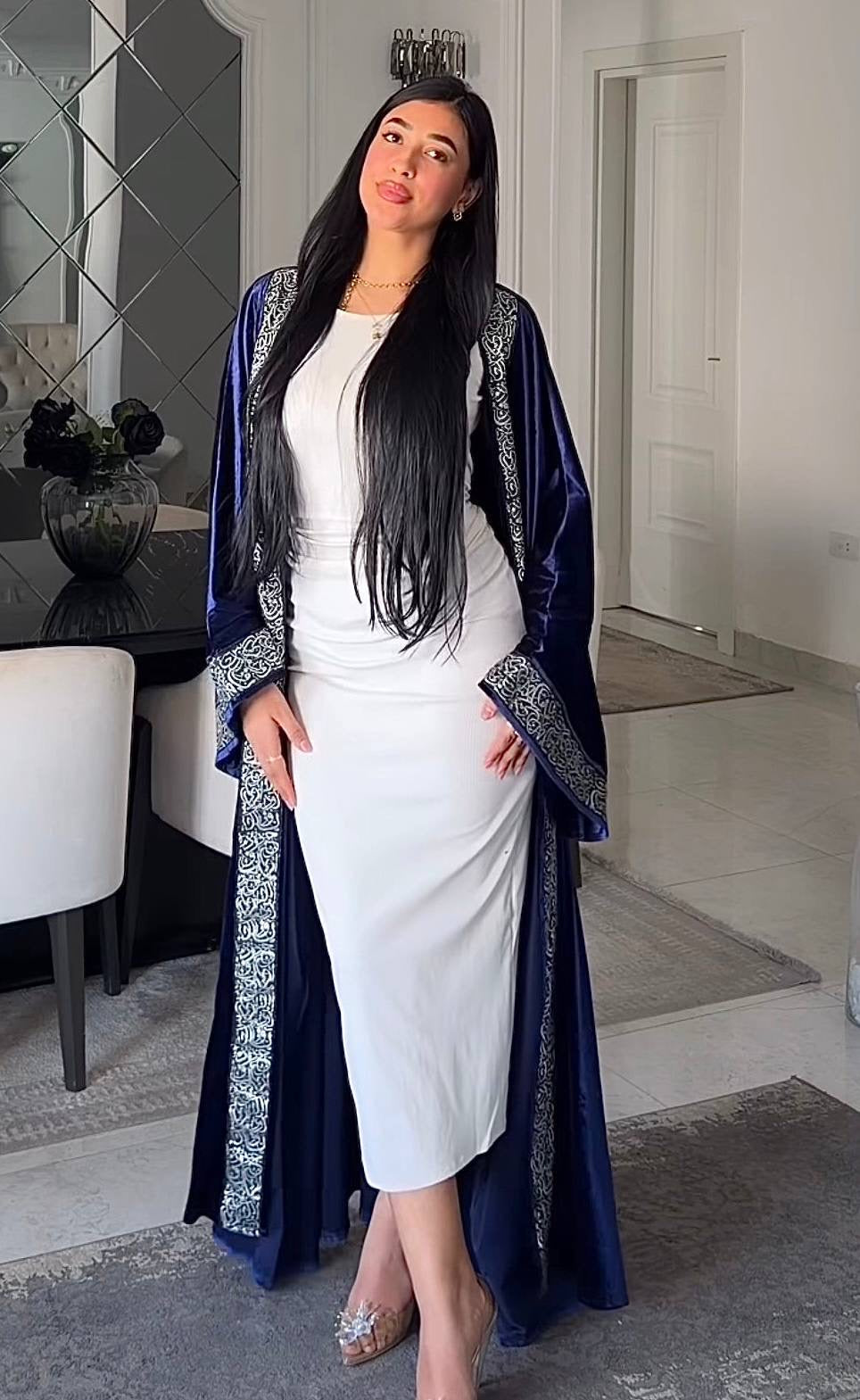 Navy blue caftan
