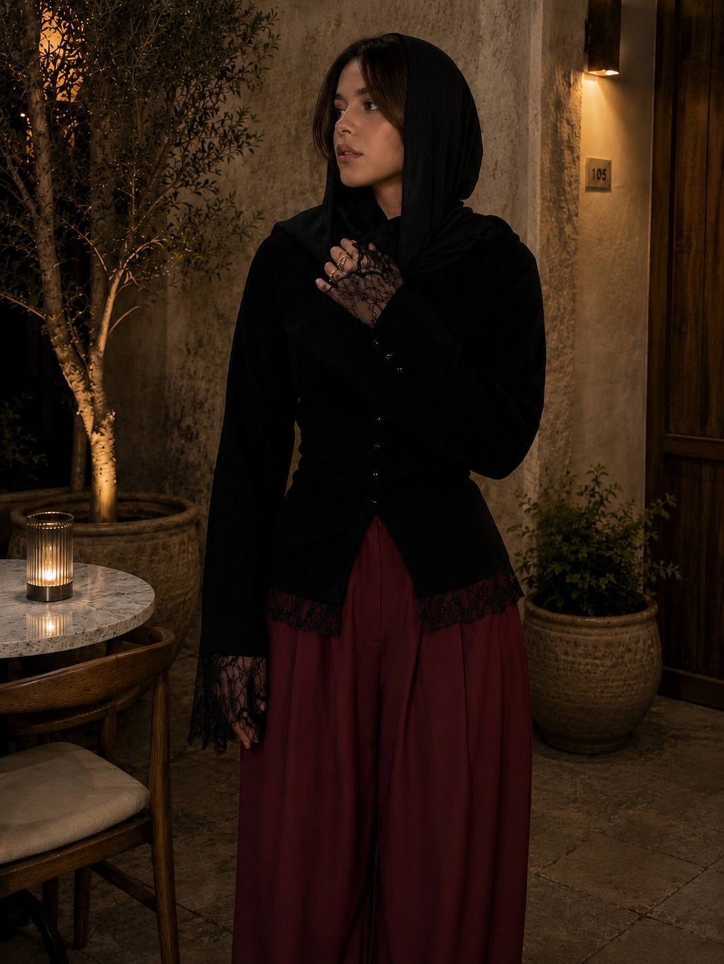 Black toull blouse