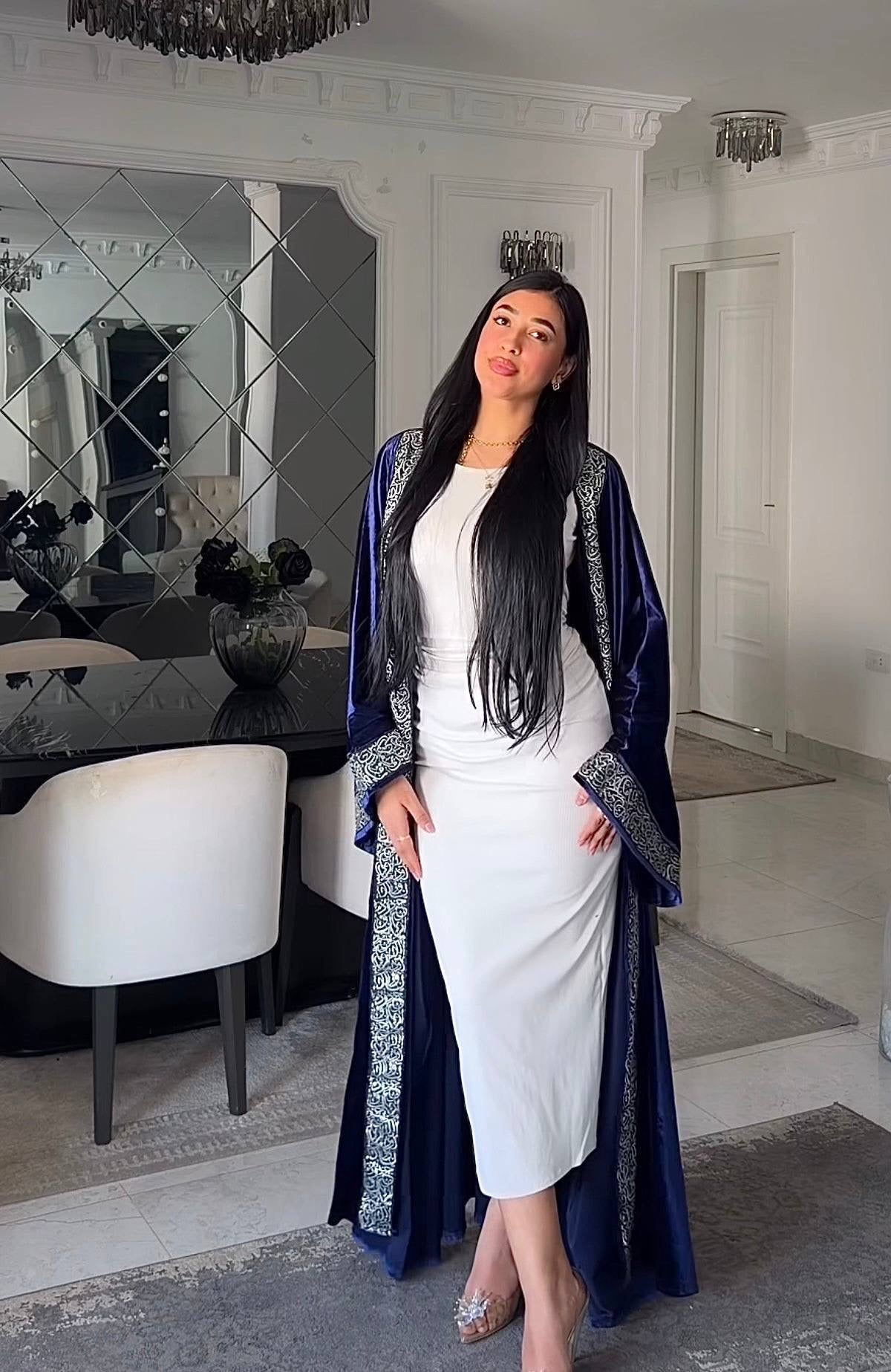 Navy blue caftan