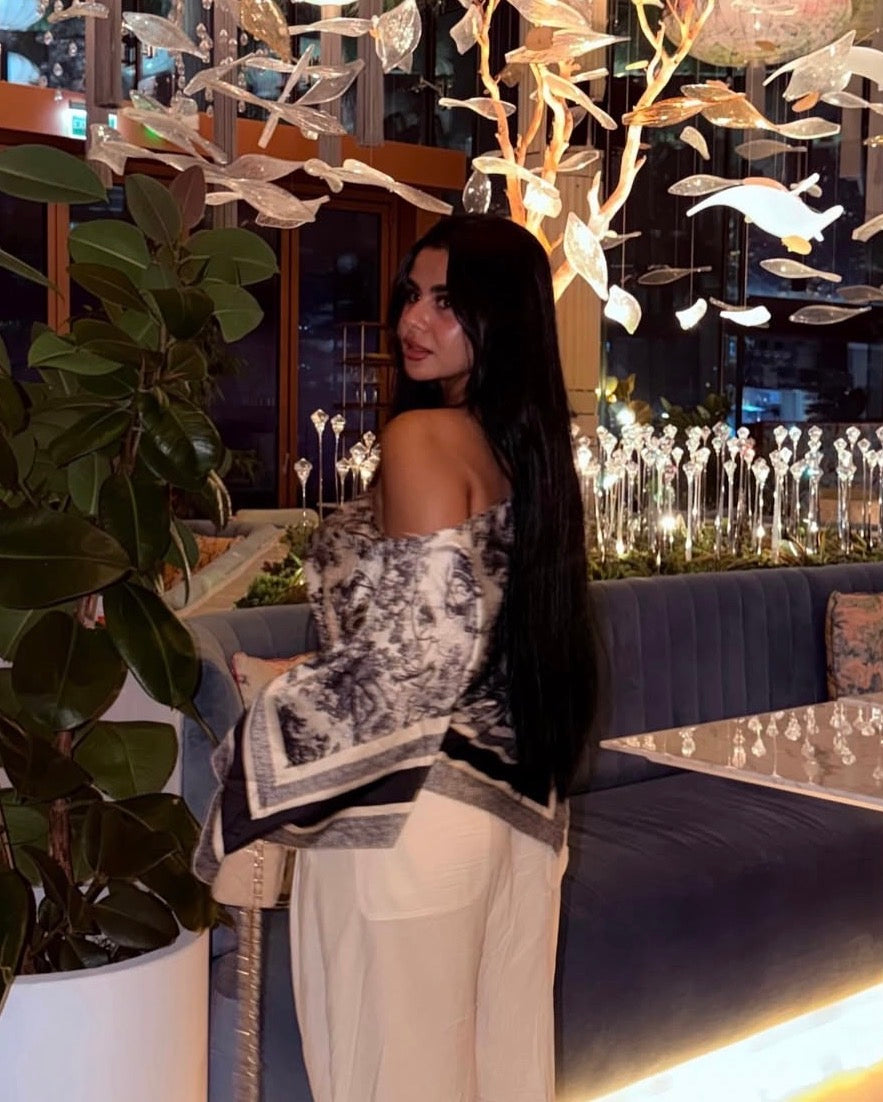 Satin scarf top