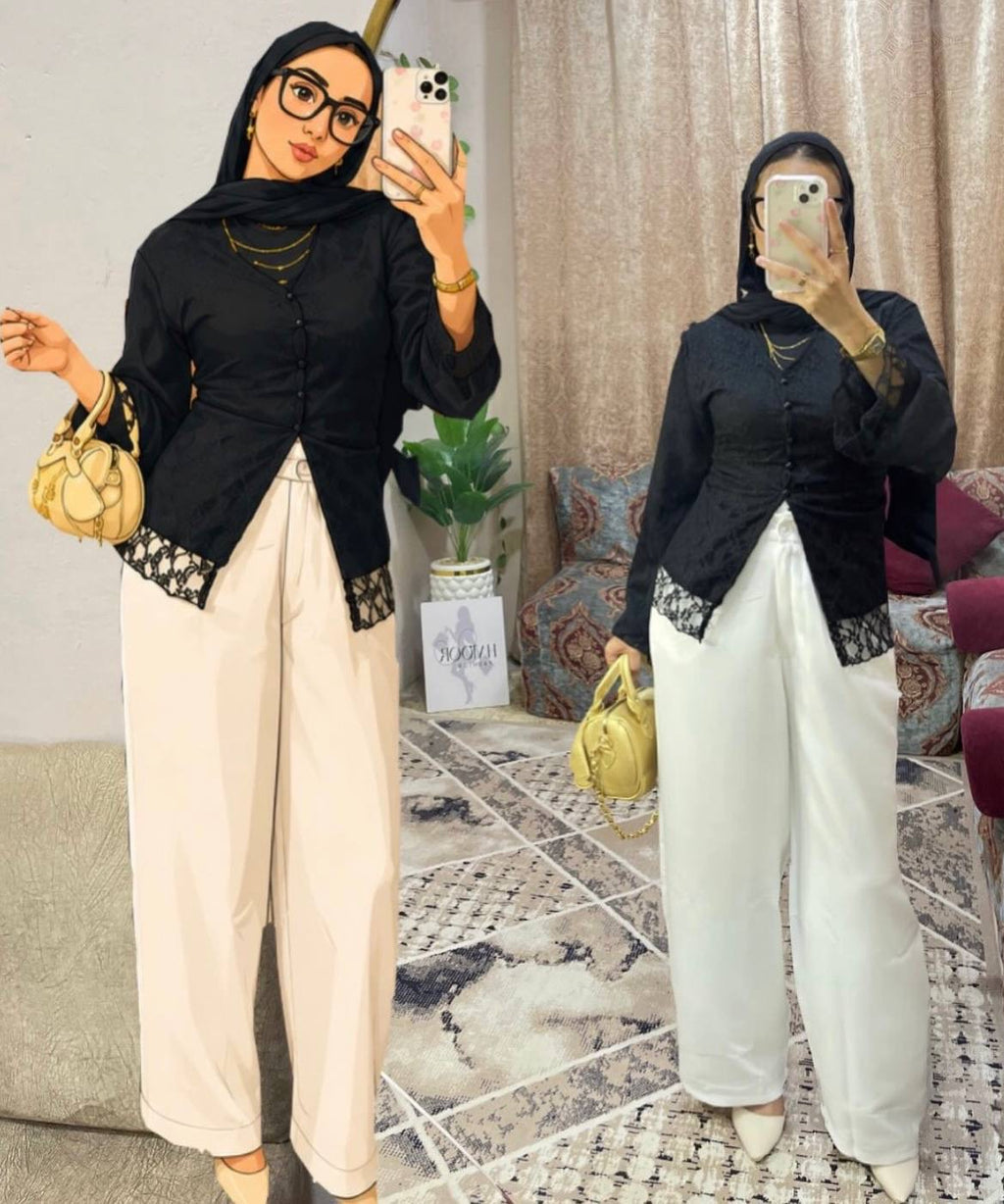 Black toull blouse