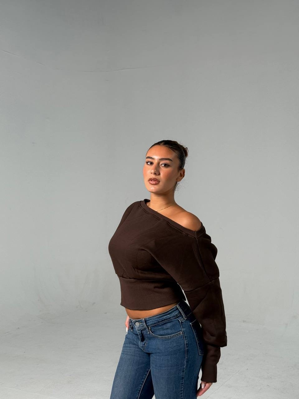 Off shoulder hoodie