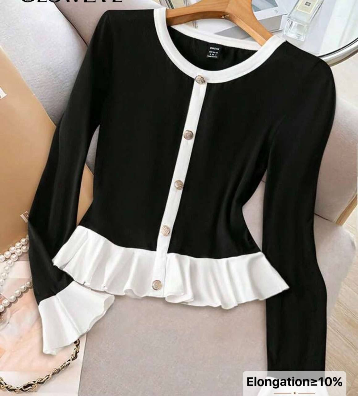 White x black top